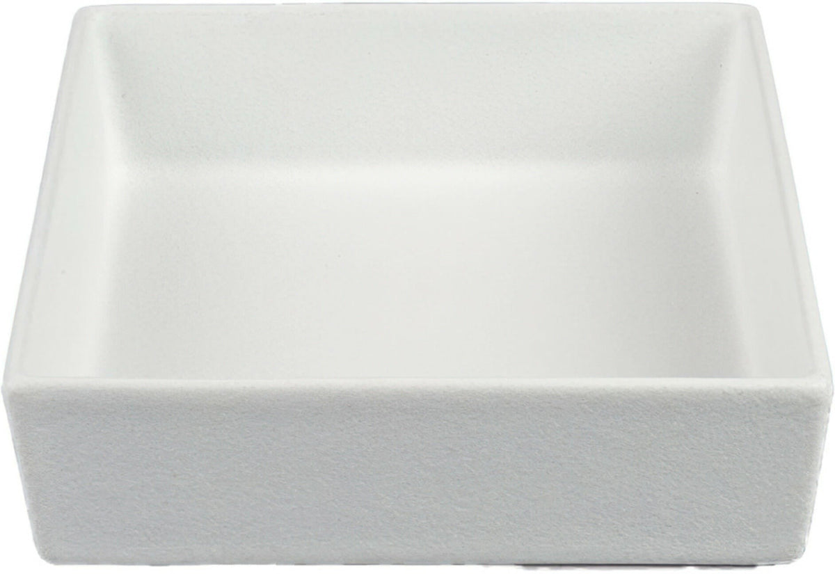 Bugambilia - Mod 30.05 Oz White Square Inclined Straight Sided Salad Bar Bowl With Glossy Smooth Finish - COMP30-MOD-WW