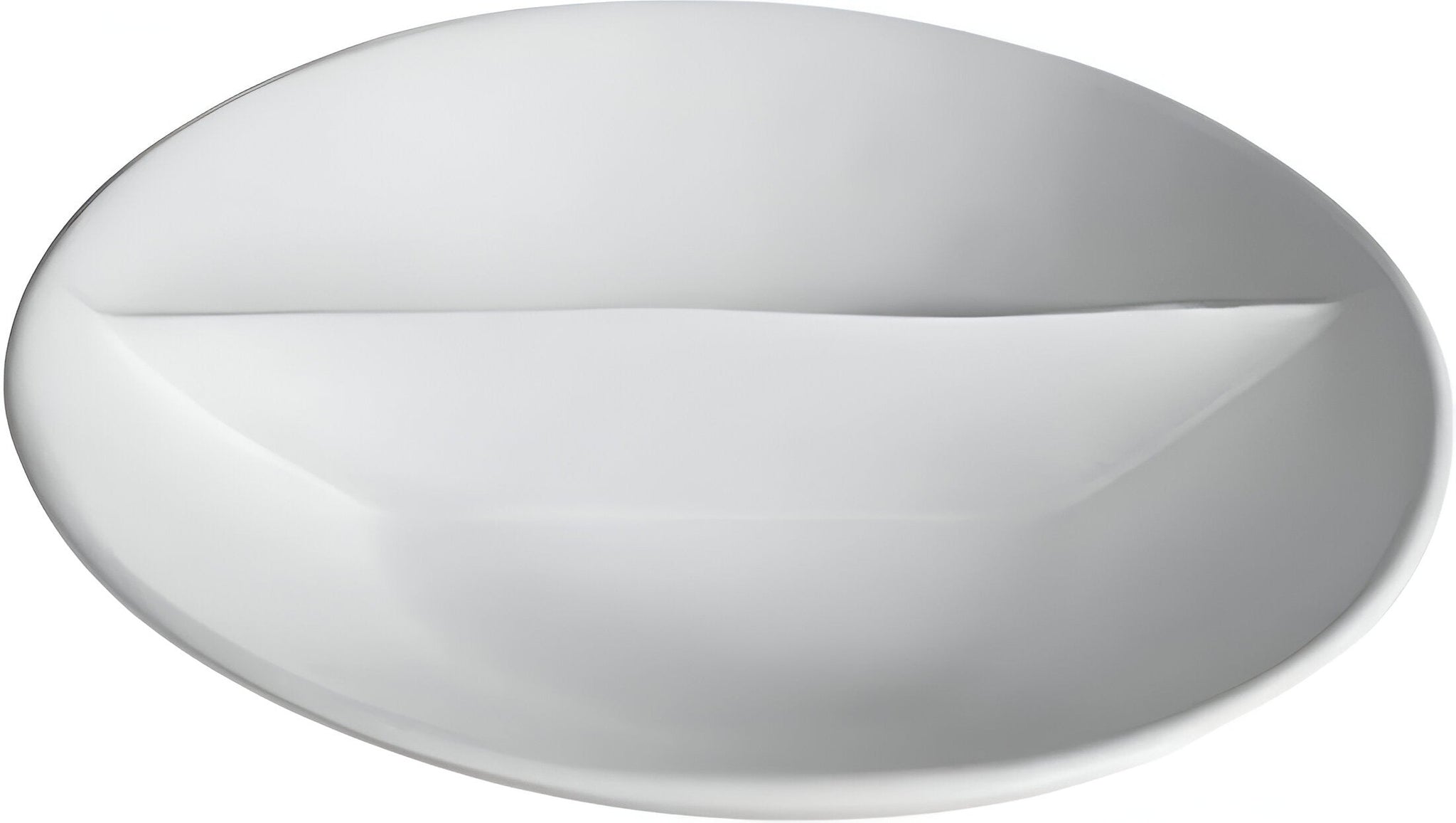 Bugambilia - Mod 3.2 Qt White Round Divided Platter With Glossy Smooth Finish - PR014-MOD-WW