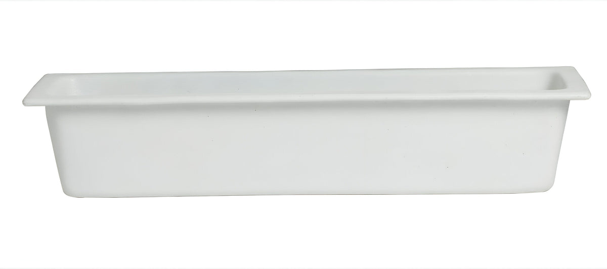 Bugambilia - Mod 3.6 Qt White Rectangular Half Size Long Deep Food Pan With Glossy Smooth Finish - IH2/4D-MOD-WW