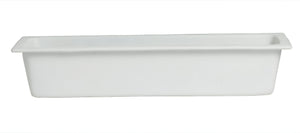 Bugambilia - Mod 3.6 Qt White Rectangular Half Size Long Deep Food Pan With Glossy Smooth Finish - IH2/4D-MOD-WW
