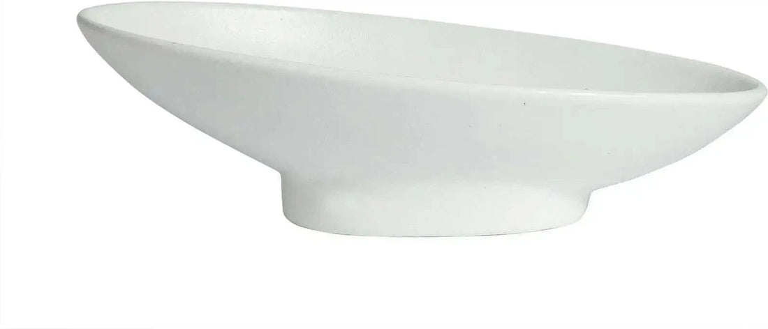 Bugambilia - Mod 43.93 Oz White Large Oval Sphere Bowl With Glossy Smooth Finish - BO204-MOD-WW