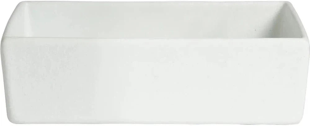 Bugambilia - Mod 44.8 Oz White Rectangular Straight Sided Salad Bar Bowl With Elegantly Textured - COMP21WW