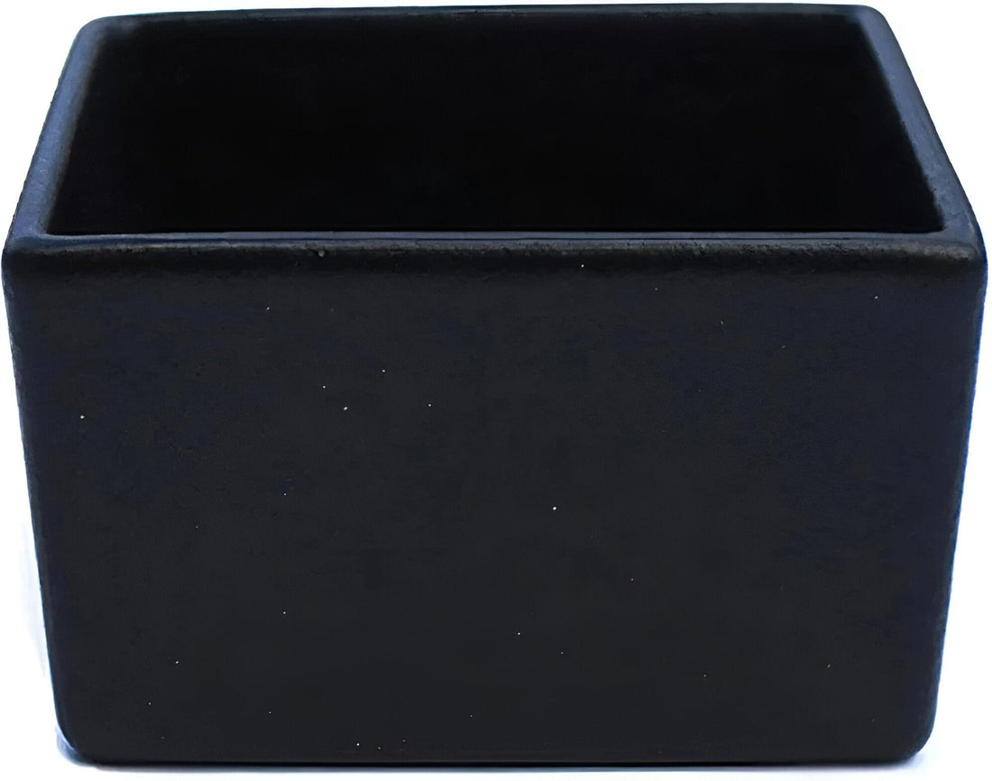 Bugambilia - Mod 54.11 Oz Black Square Straight Sided Salad Bowl With Glossy Smooth Finish - COMP13-MOD-BB