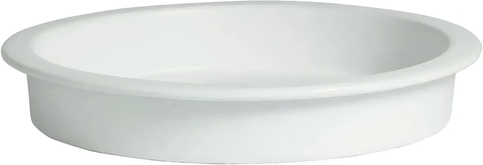 Bugambilia - Mod 5.3 Qt White Round Food Pan Without Divider With Glossy Smooth Finish - IR221-MOD-WW