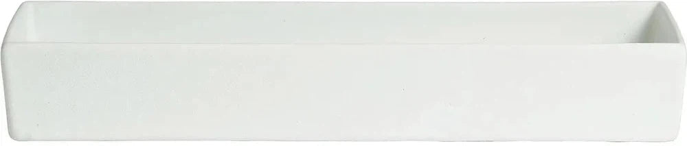 Bugambilia - Mod 64 Oz White Rectangular Straight Sided Salad Bar Bowl With Elegantly Textured - COMP35WW