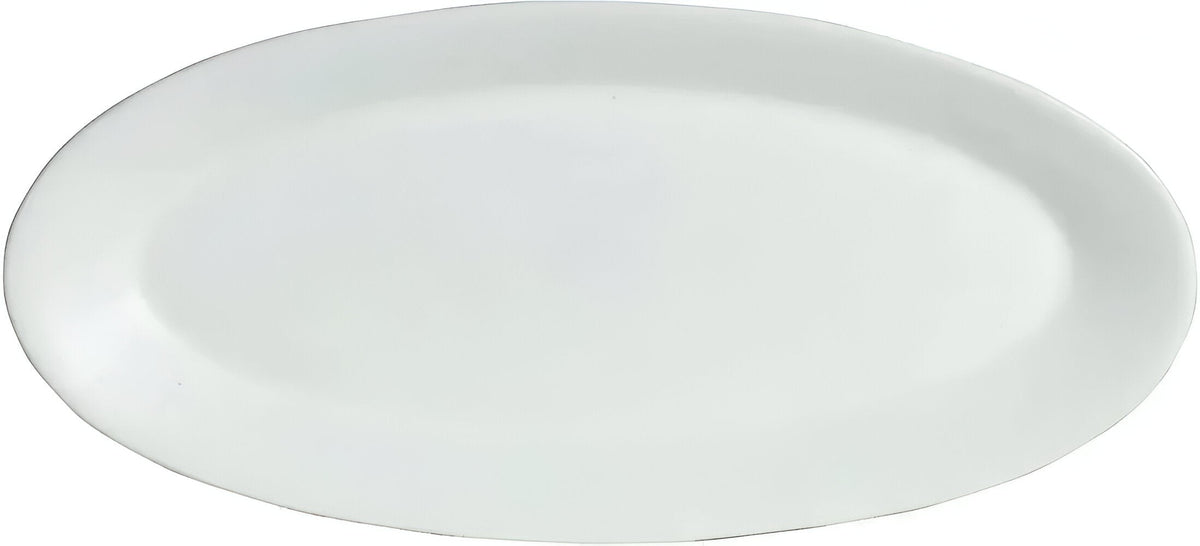Bugambilia - Mod 67.6 Oz Medium White Oval Wide Oval Platter With Glossy Smooth Finish - PO023-MOD-WW