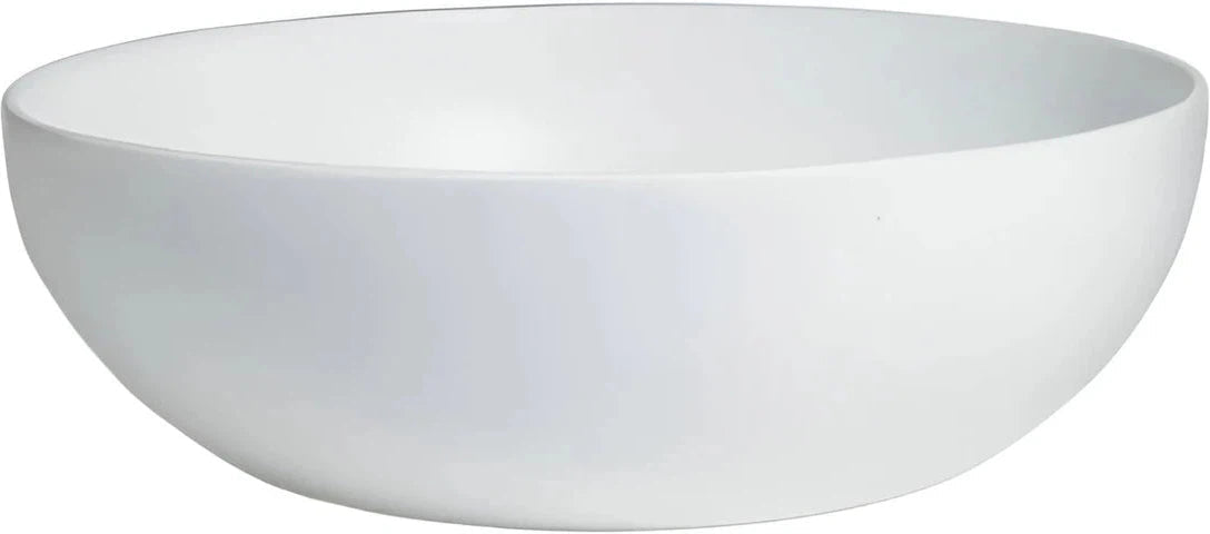Bugambilia - Mod 77.8 Oz Small Deep White Round Bowl With Glossy Smooth Finish - BRD15-MOD-WW