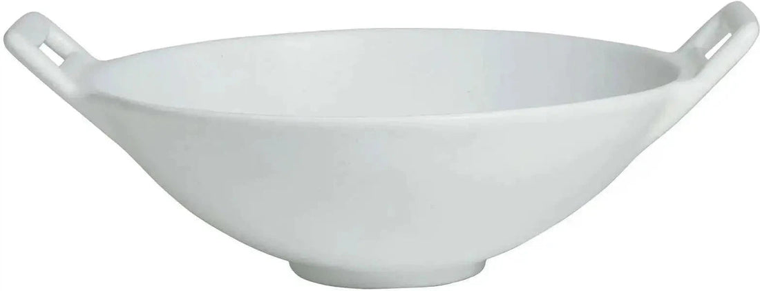 Bugambilia - Mod 9.4 Qt Medium Round White Deep Wok With Glossy Smooth Finish - FRW13-MOD-WW