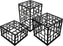 Bugambilia - Mod Black, Pack of 3 Rectangular Powder-Coated Aluminum Mondrian Risers - MONPDCSETBB