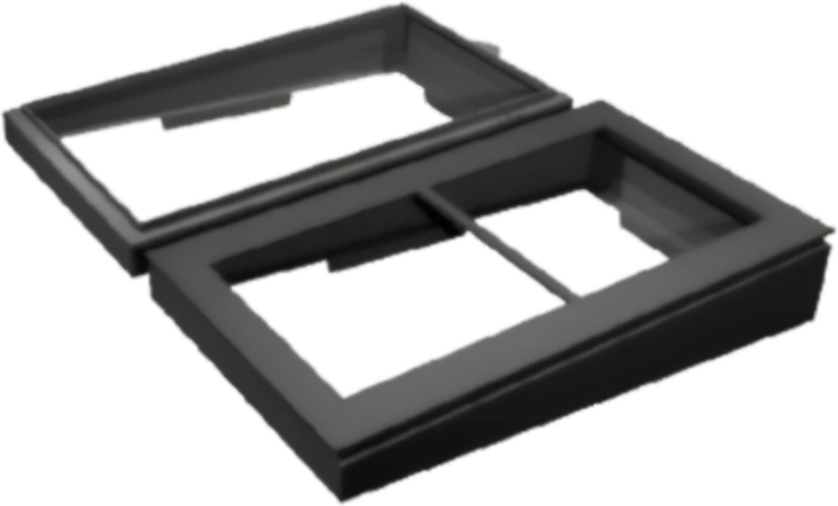 Bugambilia - Mod Black Rectangular Single Collar to fit B Tiles With Glossy Smooth Finish - COS01-MOD-BB