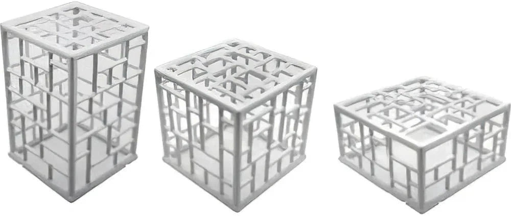 Bugambilia - Mond White, Pack of 3 Resin-Coated Aluminum, Mondrian Risers - SCUB3-MOD-WW