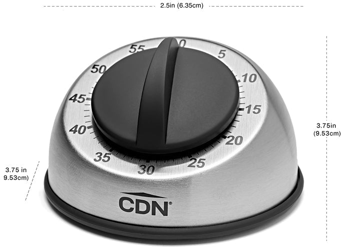 CDN - 60 Minute Silver Heavy Duty Mechanical Timer, Pack of 6 - MT1