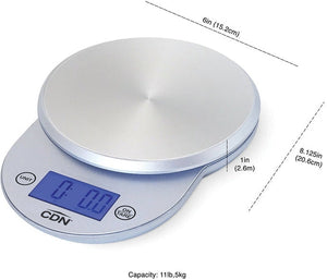 CDN - ProAccurate Silver 11 lb / 5 Kg Digital Scale - SD1104-S