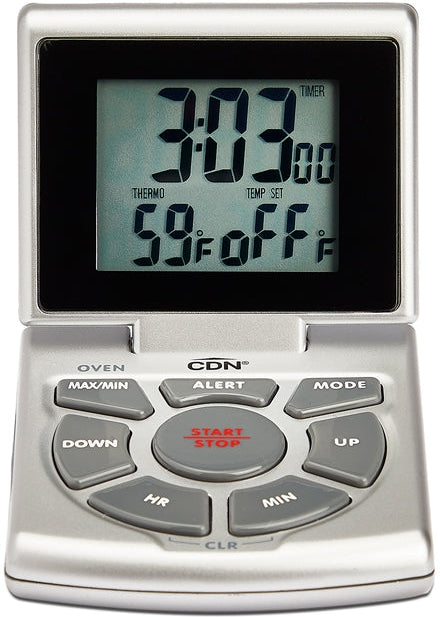 CDN - Silver Digital Probe Thermometer/Timer/Clock - DTTC-S
