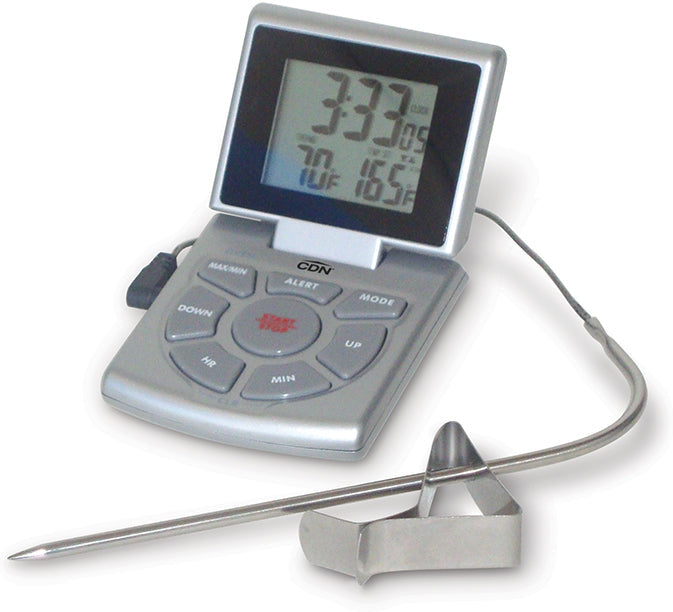 CDN - Silver Digital Probe Thermometer/Timer/Clock - DTTC-S