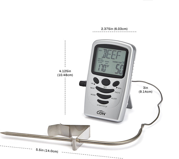CDN - Silver Programmable Probe Thermometer/Timer - DTP482 - DISCONTINUED