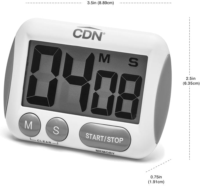 CDN - White Extra Big Digit 100 Minute Digital Timer, Pack of 6 - TM15