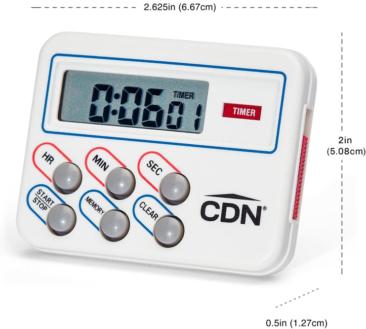 CDN - White Multi-Task 24 Hours Digital Timer & Clock, Pack of 6 - TM8