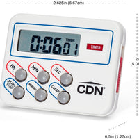 CDN - White Multi-Task 24 Hours Digital Timer & Clock, Pack of 6 - TM8