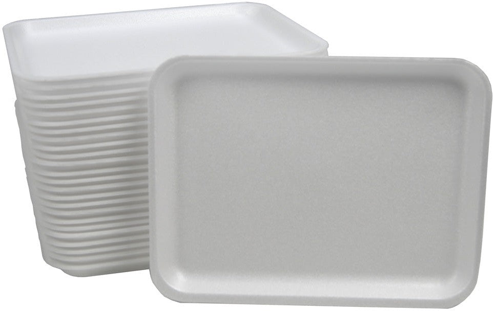 CKF Inc. - 10 x 8 x 0.5", 38/8S White Foam Meat Packaging Trays, 500/Cs - 88136