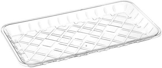 CKF Inc. - 14.89 x 8.07 x 1.02", 25S Clear RPET Plastic Meat Tray, 300/Cs - 86612 (Special Order Item)