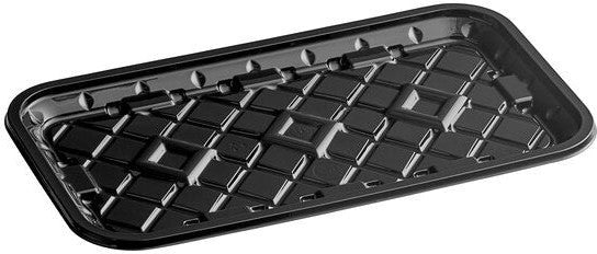 CKF Inc. - 4.3 x 6.3 x 2", #10S Black RPET Plastic Meat Tray, 300/Cs - 86616 (Special Order Item)