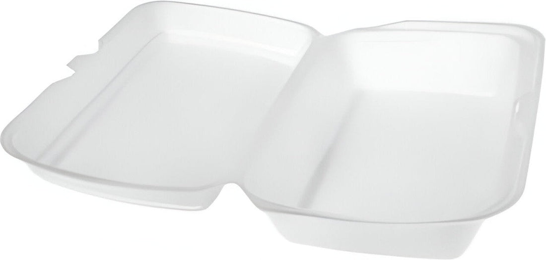 CKF Inc. - 5.6 x 9.2 x 2.6", FST-1 Foam Hinged Lid 1 Compartment Trays, 250/Cs - 87507