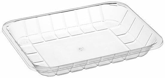 CKF Inc. - 5.93 x 8.375 x 1.1225", #8P Clear RPET Plastic Meat Tray, 300/Cs - 86680 (Special Order Item)