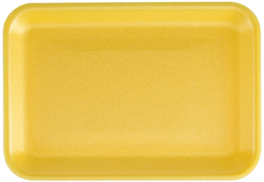 CKF Inc. - 8.25" x 5.75" x 0.5" Yellow Foam 2S Tray, 500/Cs - 87903 (Special Order Item)