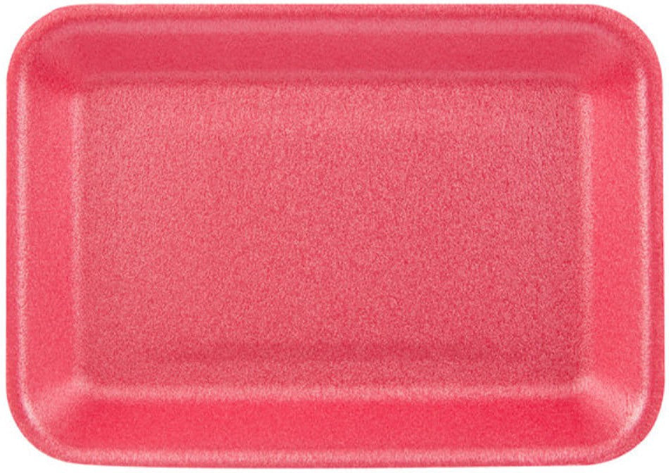 CKF Inc. - 8.25" x 5.75" x 0.75" Rose Pink Foam 2/2P Tray, 500/Cs - 88072 (Special Order Item)