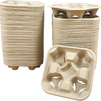 CKF Inc. - 8.25" x 8.25" x 0.625" 4 Cup Carrier Pulp Tray, 360/cs - 21310