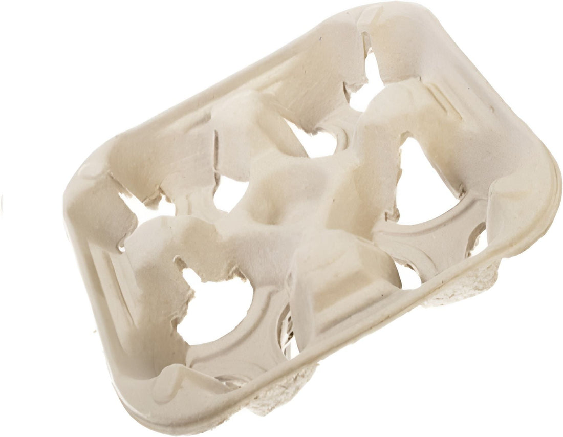 CKF Inc. - 8.25" x 8.25" x 0.625" 4 Cup Carrier Pulp Tray, 360/cs - 21310