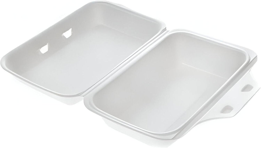 CKF Inc. - 8.8" x 5.5" x 2.9" Foam White Rectangular Hinged Container Bag, 200/bg - 250405