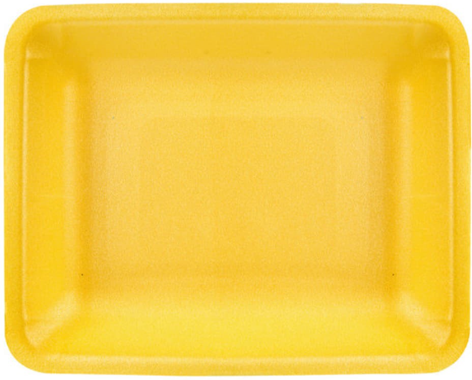 CKF Inc. - 9.25" x 7.25" x 1.25" Yellow Foam Tray, 500/Cs - 87899 (Special Order Item)