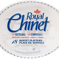 CKF Inc. - 9.75 x 12.5" Royal Chinet Platter Flower & Leaf, 8 Packs/Cs - 10109