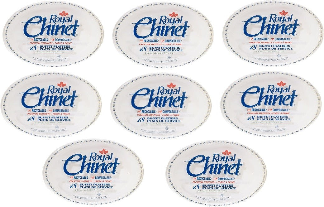 CKF Inc. - 9.75 x 12.5" Royal Chinet Platter Flower & Leaf, 8 Packs/Cs - 10109