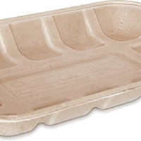 CKF Inc. - EC102 8.1" x 5" x 0.7" Pulp Pack Bagasse Tray , 500/cs - 44770