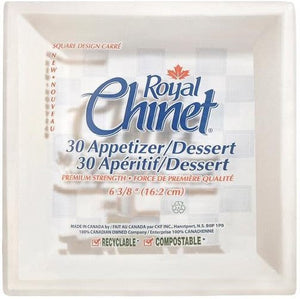 CKF Inc. - Retail 30/pk Sleeves 6.38" Square Royal Chinet Appetizer/Dessert Paper Plates, 16pk/cs - 10601