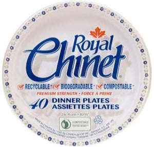 CKF Inc. - Retail 40/pk Sleeves 3/8" Royal Chinet D"ner Paper Plates, 12pk/cs - 10122