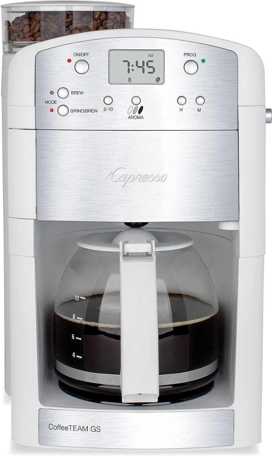 Capresso - CoffeeTEAM GS White 10-Cup Digital Coffeemaker - 464.02