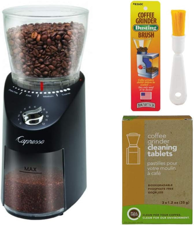 Capresso - Infinity Plus Black Conical Burr ABS & Blade Coffee Grinder - 570.01