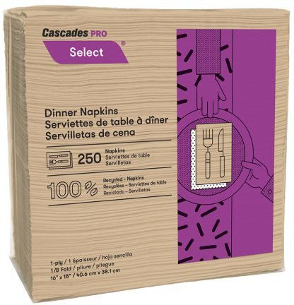 Cascades Tissue Group - 1 Ply Tissue Group Select Dinner Napkins, 3000/Cs - N055
