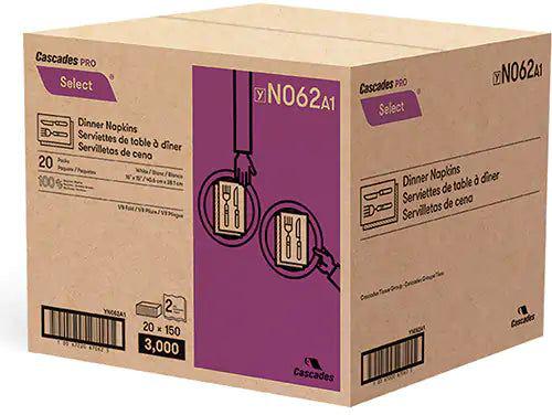 Cascades Tissue Group - 15" x 16" x 0.12" 2ply Dinner Napkin - 3000/Cs - CASN062