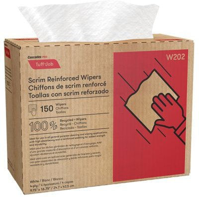 Cascades Tissue Group - 150 Sheets Scrim Reinforced Wipers Pop-up Wipers, Pack of 66 - W202