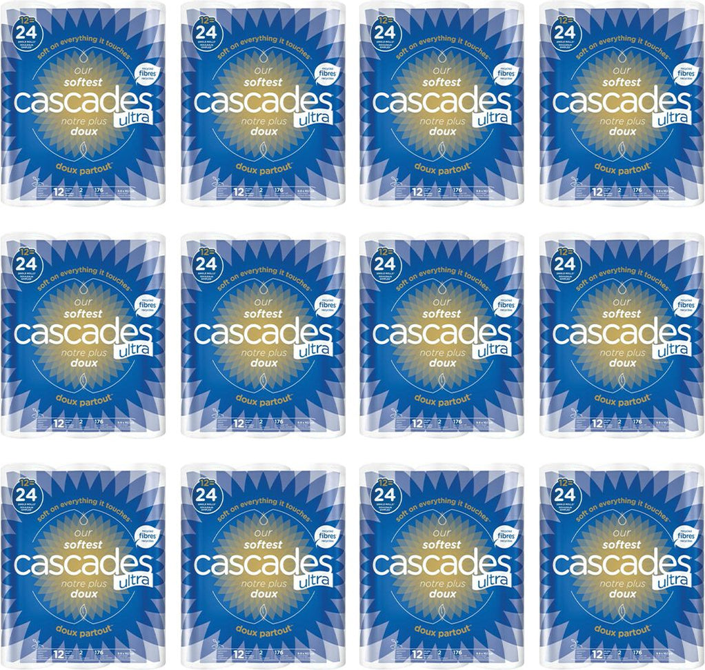 Cascades Tissue Group - 176 Sheets Ultra Soft 2 ply Toilet Tissue, 12rl/cs - 77151D1 (Special Order Item)