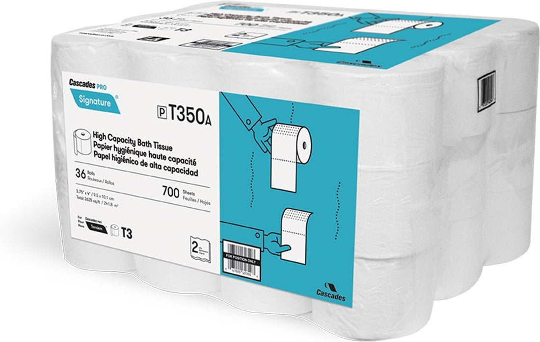 Cascades Tissue Group - 2 Ply Pro Signature White Toilet Paper HD Roll 700 Sheets/ Roll - T350