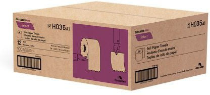 Cascades Tissue Group - 350 Feet Select Kraft Roll Hand Towels, 12rl/cs - H035 (Special Order Item)