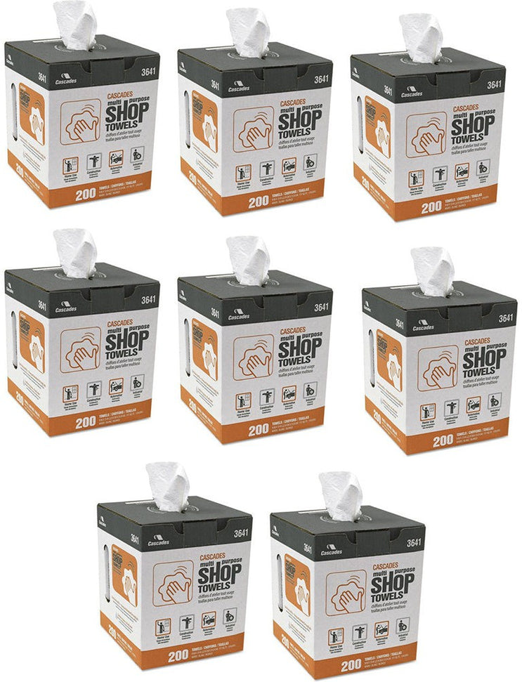 Cascades Tissue Group - 9" x 13" DRC Double Recrepe Heavy Wipers, 8rl/cs - W413