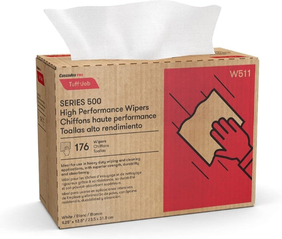 Cascades Tissue Group - 9.25" x 12.5" High Performance Multifold 1 ply Wipers, 176/cs - W511