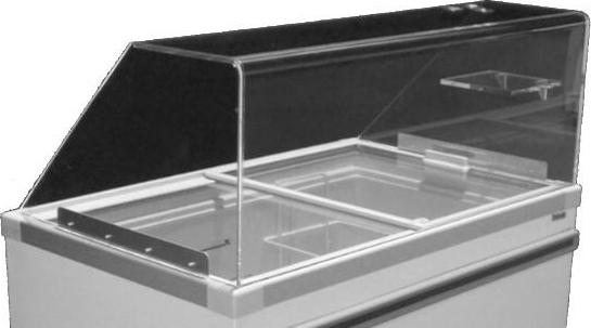 Celcold - 50" Acrylic Food Sneeze Guard for CF50SG Ice Cream Cabinet - CF50FG